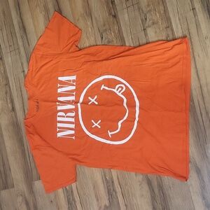 VIRVANA Orange White 100% Cotton Short Sleeve Tee
